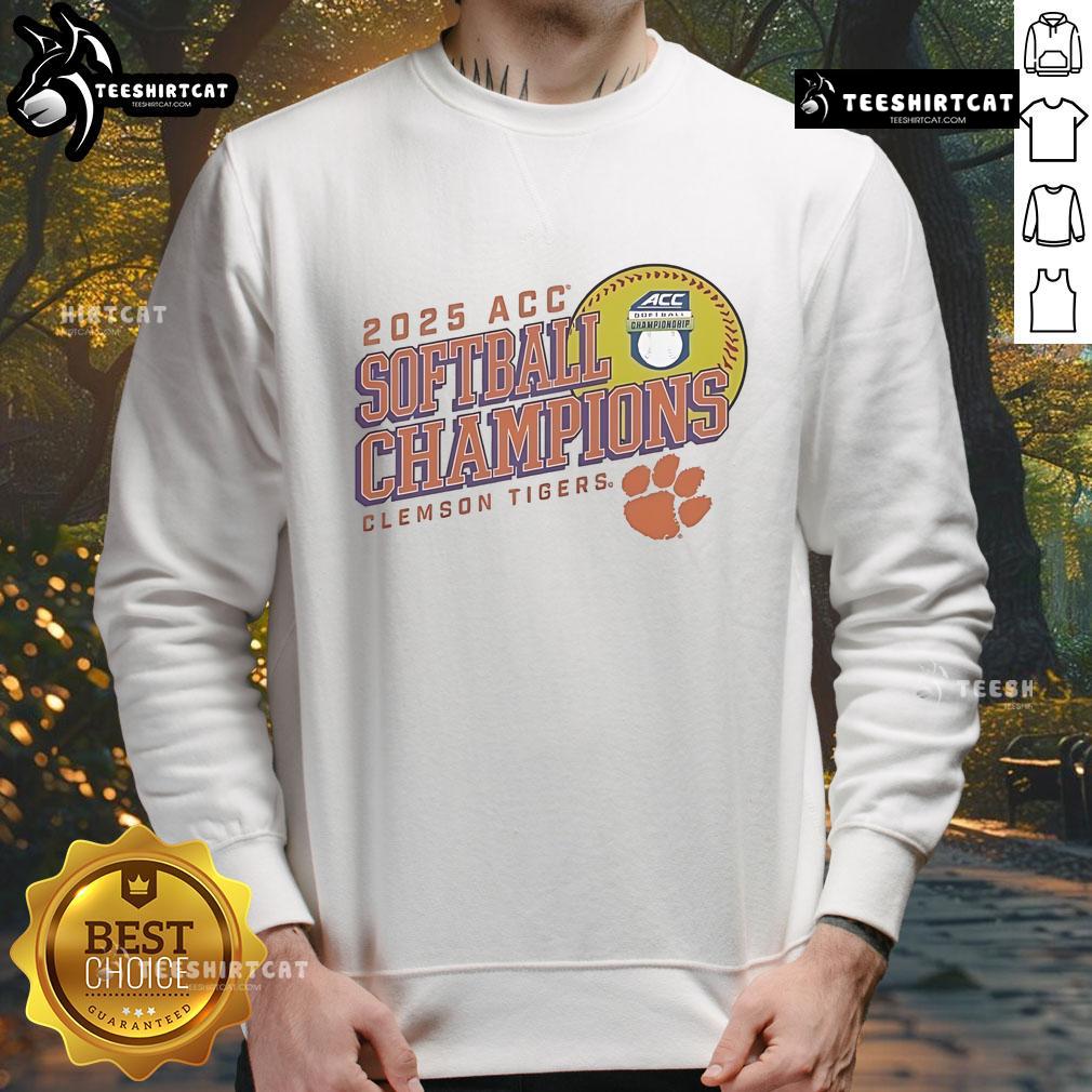 Official Clemson Tigers Women's 2025 ACC Softball Conference Tournament Champions Next Batter Sweatshirt