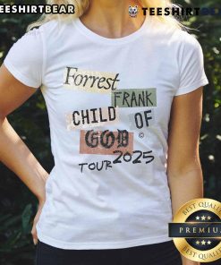 Official COG Color Block Forrest Frank Child of God Tour 2025 Ladies Tee featuring vibrant colors and stylish design.