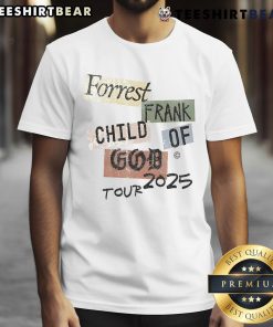 Official Cog Color Block Forrest Frank Child Of God Tour 2025 T-Shirt featuring vibrant colors and tour branding.