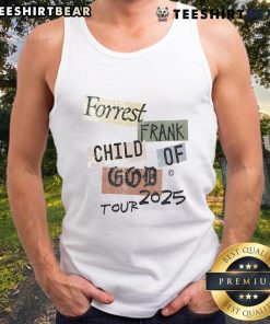 Child of God Tour 2025 tank top in color block design featuring Forrest Frank, perfect for fans and stylish casual wear.