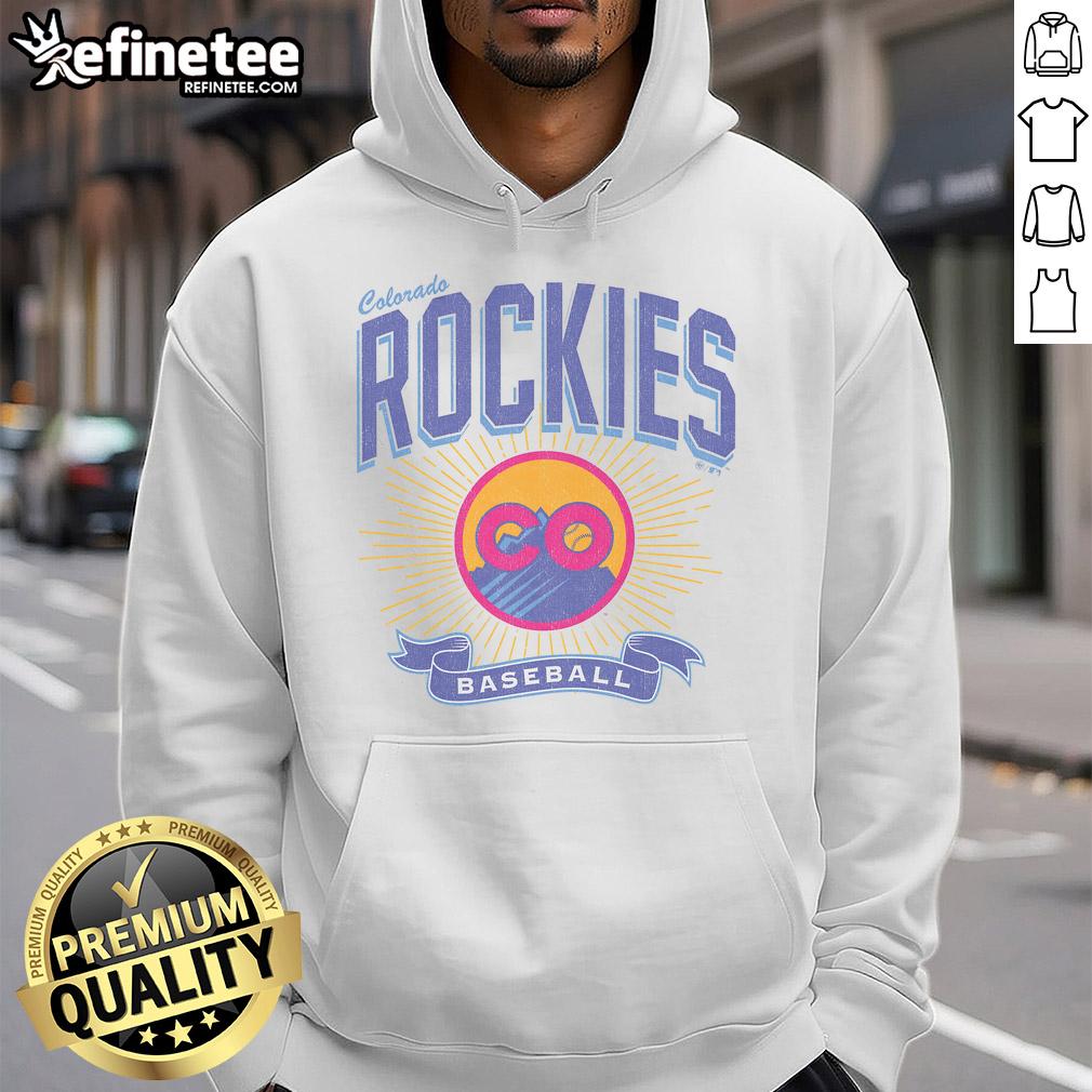 Official Colorado Rockies City Connect Prime Play Hoodie Alt Text: Official Colorado Rockies City Connect Prime Play Hoodie in navy with team logo, perfect for fans and casual wear.