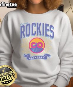 Official Colorado Rockies City Connect Prime Play Sweatshirt in vibrant purple, perfect for fans and cozy wear.