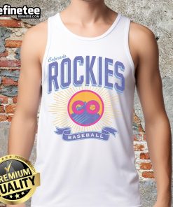 Alt Text: Official Colorado Rockies City Connect Prime Play Tank Top featuring team colors and logo for fans and summer wear.