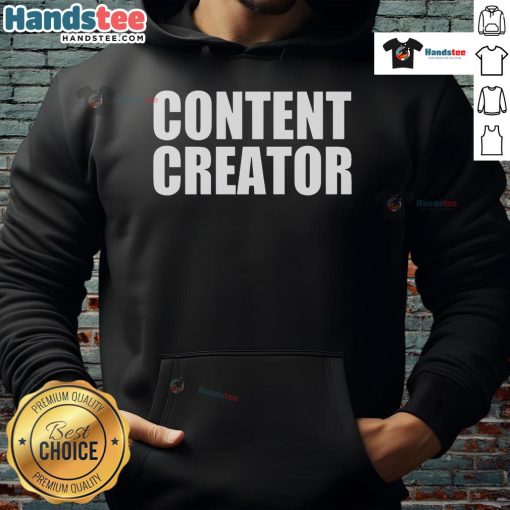 Official Content Creator Hoodie in black, featuring a stylish logo, perfect for creators and fans alike.