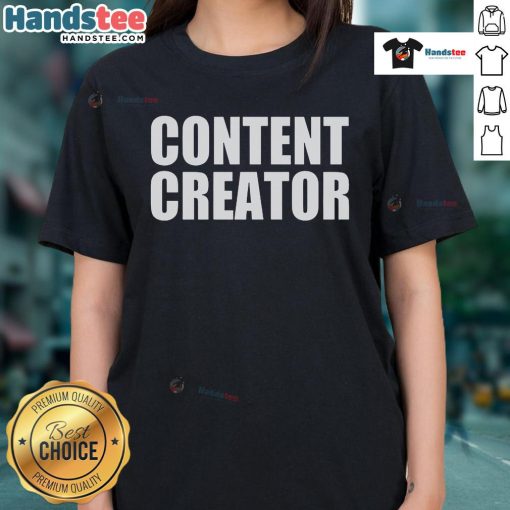 Official Content Creator Ladies Tee featuring a stylish design, perfect for female content creators and casual wear.