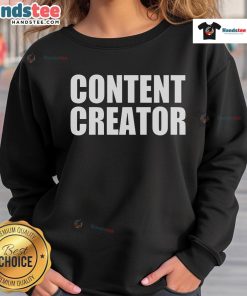 Stylish Official Content Creator Sweatshirt in black, featuring a trendy design perfect for creators and influencers.