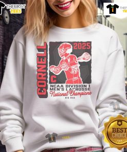 Alt Text: Official Cornell Big Red NCAA National Champions sweatshirt featuring the team logo and vibrant red color.
