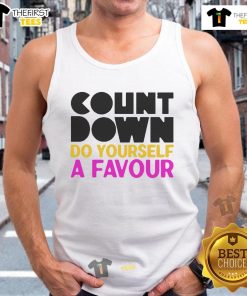 Alt Text: Official Countdown Do Your Favour Tank Top featuring a stylish design perfect for casual wear and summer outfits.