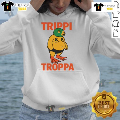 Alt Text: Official Crawly Goat Trippi Troppa Hoodie featuring vibrant design and comfortable fit, perfect for casual wear.