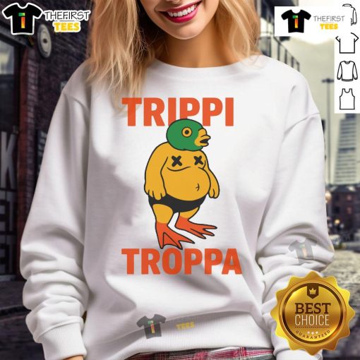 Official Crawly Goat Trippi Troppa Sweatshirt featuring a stylish design and vibrant colors, perfect for casual wear.
