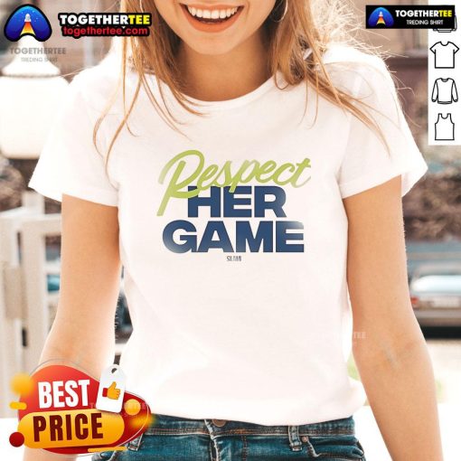 Official Dallas Wings Respect Her Game Ladies Tee showcasing team pride and empowering women in sports.