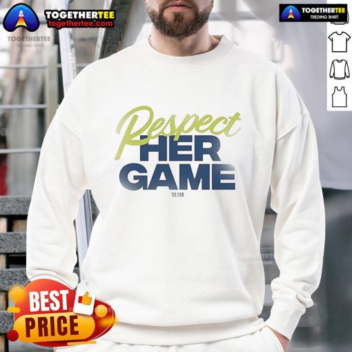 Alt Text: Official Dallas Wings Respect Her Game sweatshirt showcasing team pride and empowering women's sports.