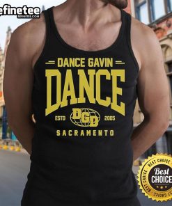 Dance Gavin Dance globe logo tank top featuring a vibrant design, perfect for fans of the band and summer style.
