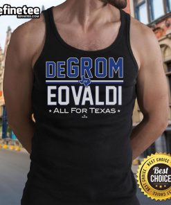 Official DeGrom Eovaldi All For Texas MLBPA Tank Top featuring vibrant graphics for baseball fans.