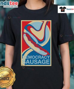 Official Democracy Sausage Ladies Tee featuring a vibrant design, perfect for supporting democracy in style.