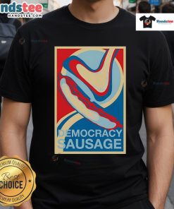 Official Democracy Sausage T-Shirt featuring a vibrant design celebrating Australian democracy and electoral culture.