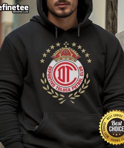 Official Deportivo Toluca FC Logo 2025 Hoodie featuring vibrant team colors and emblem for fans and collectors.