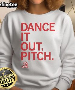 Alt Text: Official Des Moines Menace Dance It Out Pitch Sweatshirt featuring vibrant design and comfortable fit for fans.