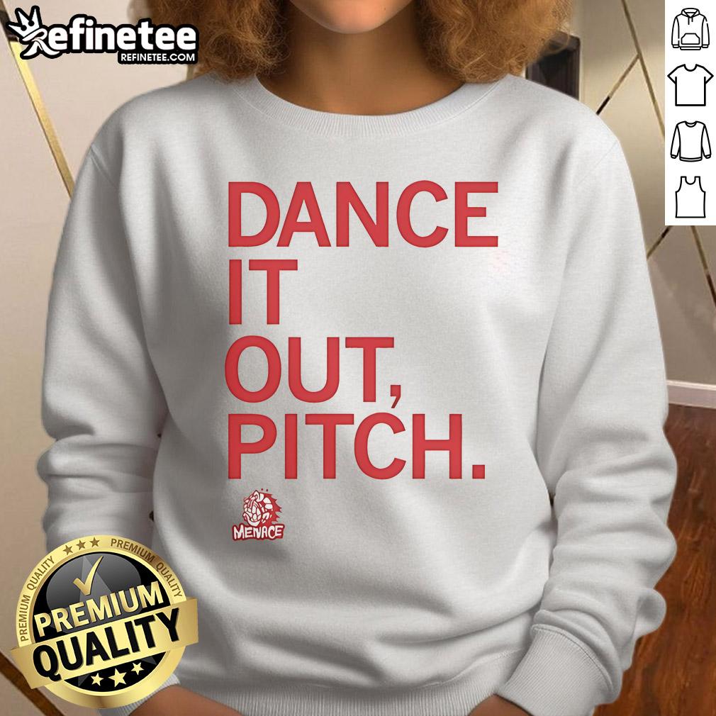 Official Des Moines Menace Dance It Out Pitch Sweatshirt Alt Text: Official Des Moines Menace Dance It Out Pitch Sweatshirt featuring vibrant design and comfortable fit for fans.