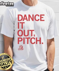 Official Des Moines Menace Dance It Out Pitch T-Shirt featuring vibrant design and team logo for fans and players.