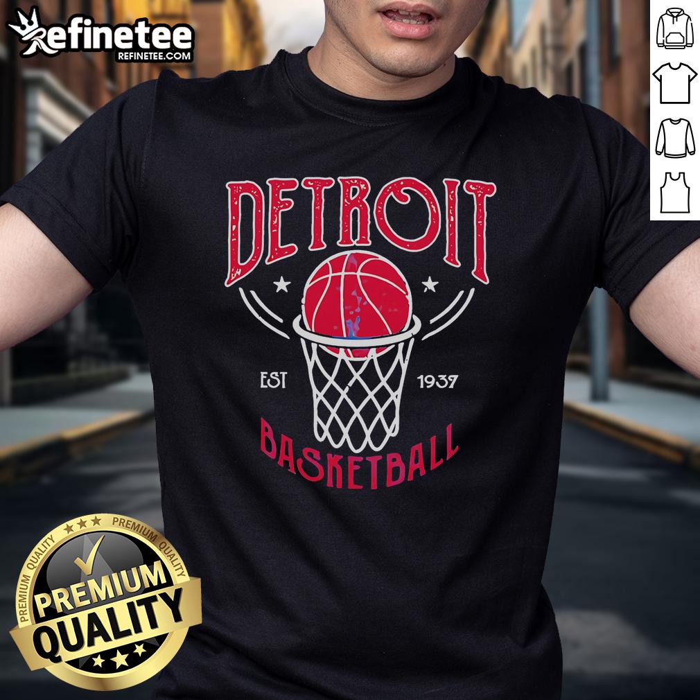 Official Detroit Basketball Vintage Est 1937 T Shirt Official Detroit Basketball Vintage Est 1937 T-Shirt featuring classic logo and retro design for fans and collectors.