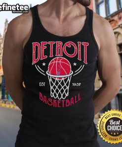 Official Detroit Basketball Vintage Est 1937 Tank Top showcasing a classic design for fans and sports enthusiasts.