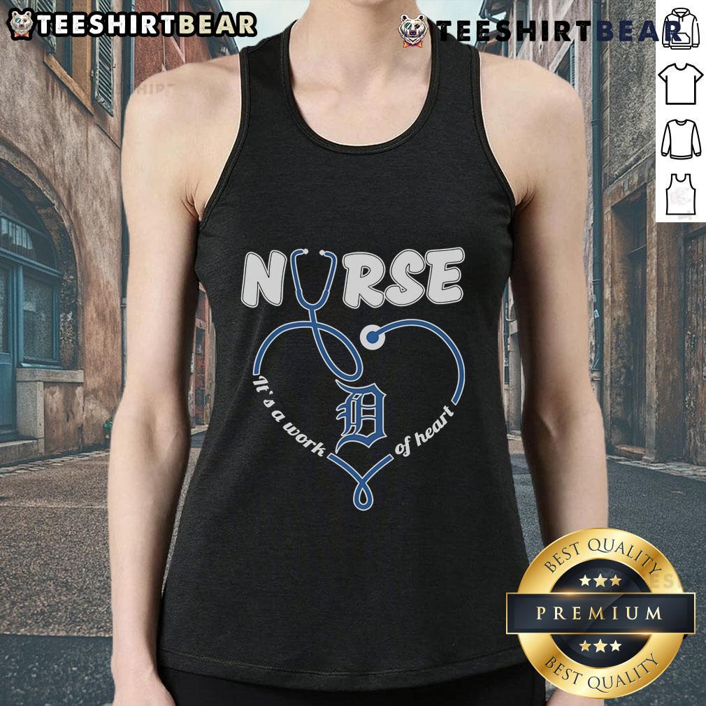 Official Detroit Tigers It'S A Work Of Heart Tank Top Official Detroit Tigers 'It's A Work Of Heart' tank top featuring team colors and logo, perfect for fans and summer wear.