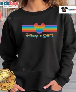 Official Disney Gert Pride Sweatshirt featuring vibrant colors and a stylish design, perfect for celebrating diversity.