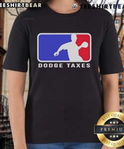 Official Dodge Taxes MLB Logo Ladies Tee featuring a stylish design for baseball fans and tax season awareness.