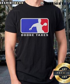 Alt Text: Official Dodge Taxes MLB logo t-shirt featuring a stylish design for baseball fans and tax season enthusiasts.