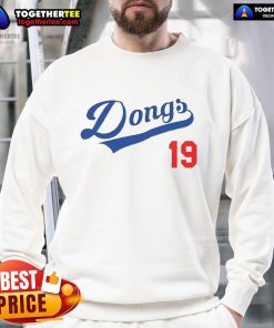 Official Dongs 19 LA Dodgers sweatshirt featuring team colors and logo, perfect for fans and casual wear.