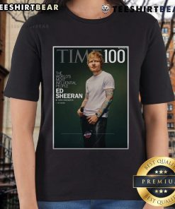 Alt Text: Ed Sheeran featured on the cover of TIME 100's 2025 issue, wearing a stylish ladies tee, celebrating influential people.