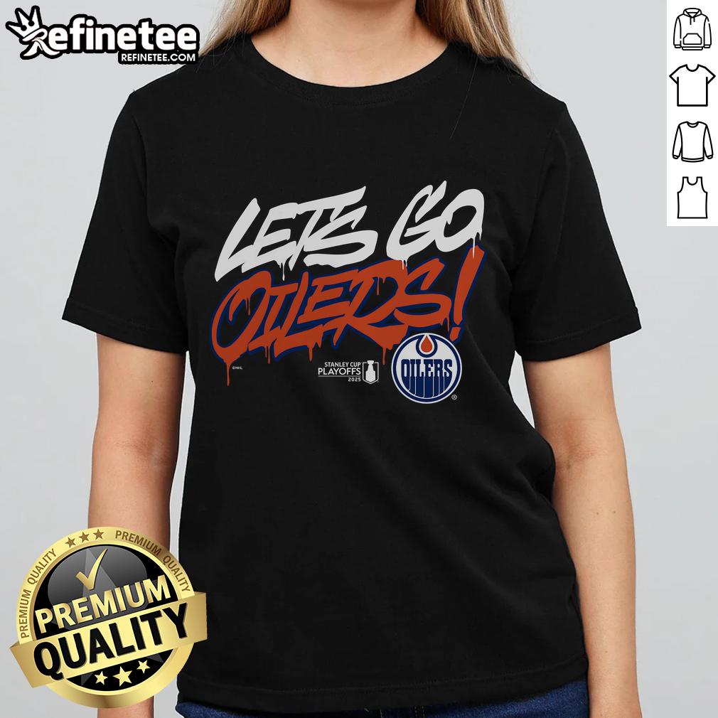 Official Edmonton Oilers Royal 2025 Stanley Cup Playoffs Slogan Ladies Tee Edmonton Oilers Royal 2025 Stanley Cup Playoffs Ladies Tee with vibrant logo and slogan, perfect for fans supporting their team.
