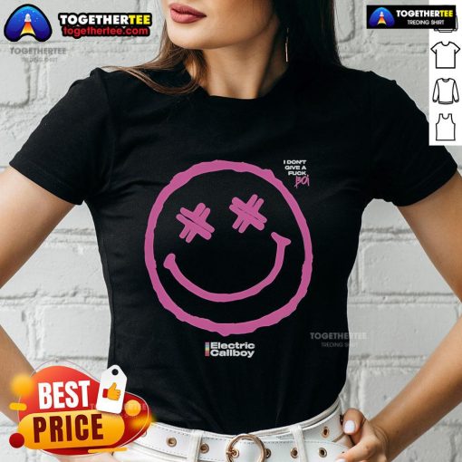 Official Electric Callboy I Dont Give Me A F*ck Boi Fukkboi Smile Ladies Tee design featuring bold graphics and vibrant colors.