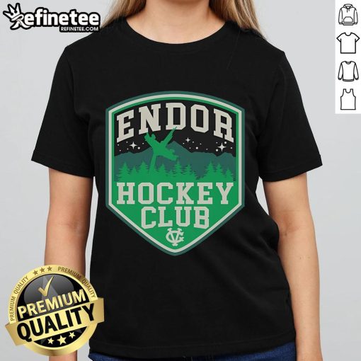 Official Endor Hockey Club ladies tee featuring club logo, perfect for fans and players of Endor HC.
