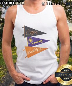 Alt Text: Official Enjoy Basketball X Los Angeles Lakers tank top from the Hoop Enthusiast Capsule Collection, showcasing team pride.