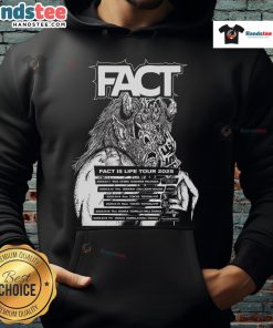 Official Fact Is Life Tour 2025 hoodie featuring bold graphics and a comfortable fit for fans of the tour.