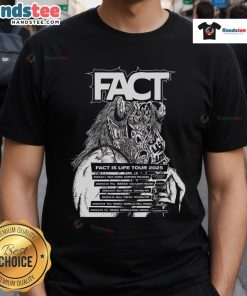Official Fact Is Life Tour 2025 T-Shirt featuring bold graphics and vibrant colors, perfect for concert fans.