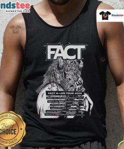 Official Fact Is Life Tour 2025 tank top featuring vibrant design and tour logo for fans of the concert series.