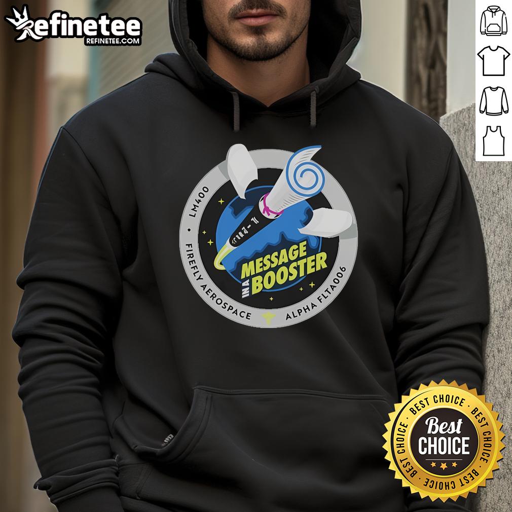 Official Firefly Alpha Flta006 Message Booster Hoodie Alt Text: Official Firefly Alpha FLTA006 Message Booster Hoodie in black, featuring a stylish design and comfortable fit.