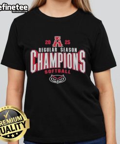 Official Florida Atlantic Owls 2025 AAC Softball Regular Season Champions ladies tee showcasing team spirit and pride.