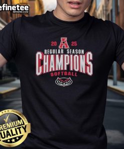 Official Florida Atlantic Owls 2025 AAC Softball Regular Season Champions T-Shirt featuring team colors and logo.