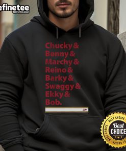 Official Florida Hockey hoodie featuring Chucky, Benny, Marchy, Reino, Barky, Swaggy, and Ekky for fans and players.