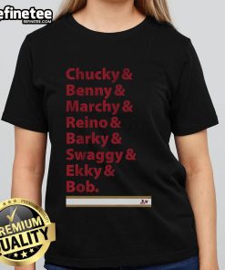 Official Florida Hockey Ladies Tee featuring Chucky, Benny, Marchy, Reino, Barky, Swaggy, and Ekky designs.