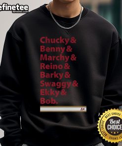 Official Florida Hockey sweatshirt featuring Chucky, Benny, Marchy, Reino, Barky, Swaggy, and Ekky designs.