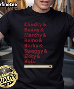 Official Florida Hockey T-Shirt featuring Chucky, Benny, Marchy, Reino, Barky, Swaggy, Ekky, and Bob for fans.
