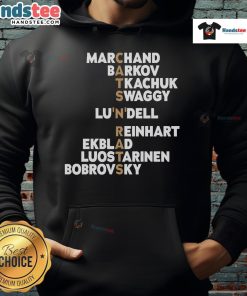 Official Florida Panthers hoodie featuring player names, Cats, and Rats design for fans of the NHL team.