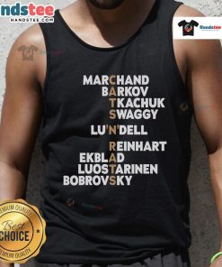 Official Florida Panthers player names tank top featuring Cats & Add Rats design, perfect for fans and summer wear.