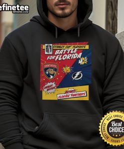 Official Florida Panthers vs Tampa Bay Lightning 2025 Stanley Cup Playoffs rivalry comic pop hoodie design.