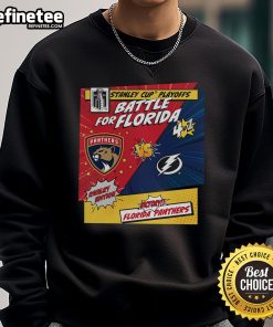 Official Florida Panthers vs Tampa Bay Lightning 2025 Stanley Cup Playoffs Rivalry comic pop sweatshirt design.